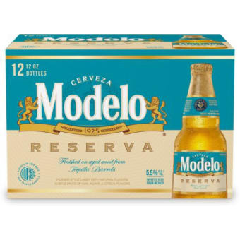 Modelo Reserva Tequila Barrel Mexican Lager Beer Mexico - 12 bottles / 12 oz