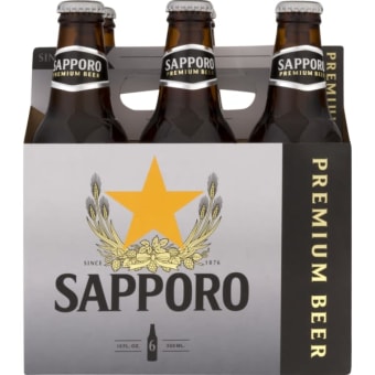 Sapporo Premium Beer - 6x 12oz Bottles