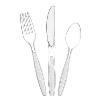 Plastic Spoons/Forks/Knives Assorted - 24x Counts