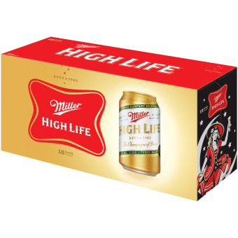 Miller High Life Beer - 18 cans / 12oz