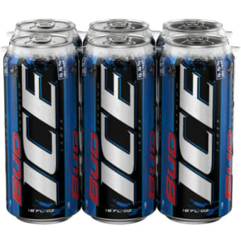 Bud Ice Beer - 6 cans / 16oz