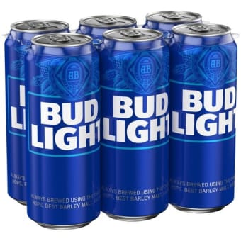 Bud Light Beer - 6 cans / 12oz
