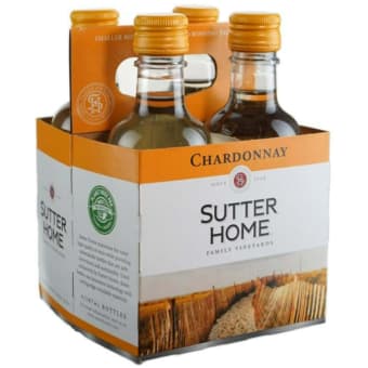 SUTTER HOME 4PK CHARDONNAY 187 ML