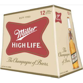 Miller High Life Beer - 12 bottles / 12oz