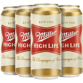 Miller High Life Lager - 4 cans / 16oz