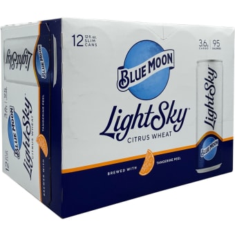 Blue Moon Light Sky Citrus Belgian-Style Ale - 12 cans / 12oz