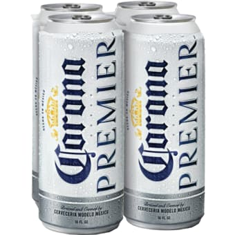 Corona Premier Light Beer - 4 cans / 16oz
