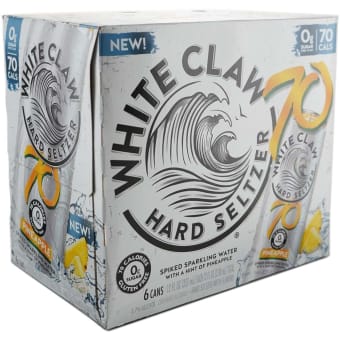 White Claw 70 Pineapple Hard Seltzer - 6 cans / 12oz