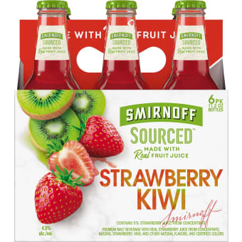 Smirnoff Sourced Kiwi Strawberry Seltzer - 6 bottles / 11.2oz