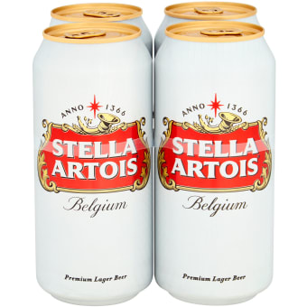 Stella Artois Belgian Pilsner - 4 cans / 440mL