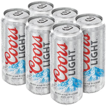 Coors Light Beer - 6 cans / 16oz