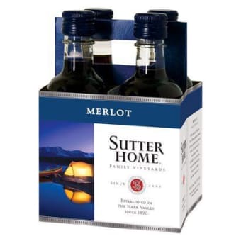 SUTTER HOME MERLOT 4PK 187ML