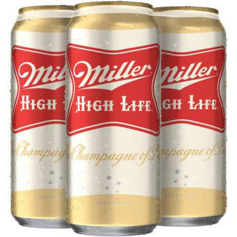 Miller High Life American Lager Beer 4 Pack Can