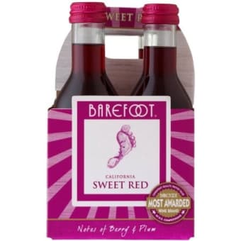 BAREFOOT SWEET RED 4PK 187ml