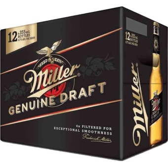 MILLER GENUINE DRAFT BOTTLE 12PK 12 oz