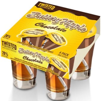 TWISTED SHOTZ CHOCOLATE BUTTERY NIPPLE 4PK 100ML