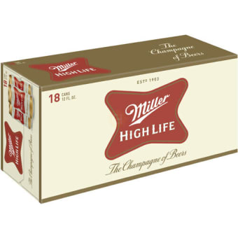 MILLER HIGH LIFE 12OZ 18 PK CAN