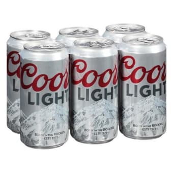 COORS LIGHT 12OZ 6PK CAN