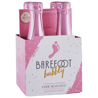 BAREFOOT PINK MOSCATO 4PK 187ml