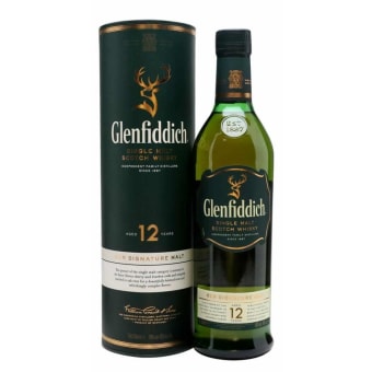 Glenfiddich Single Malt 12 Years Old Whiskey Scotch - 750mL