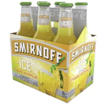 SMIRNOFF ICE PINEAPPLE 6PK 12 OZ BOTTLE