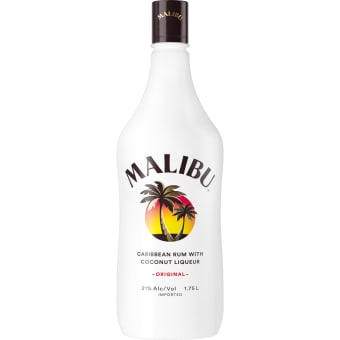 Malibu Original Coconut Liqueur with Caribbean White Rum Bottle (1.75 L)