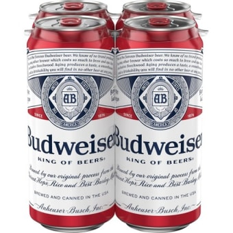 BUDWEISER CAN 4PK 16 oz