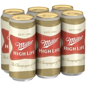 MILLER HIGH LIFE 16OZ 6PK CAN