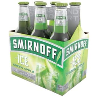SMIRNOFF ICE GREEN APPLE 6PK 12 OZ BOTTLE
