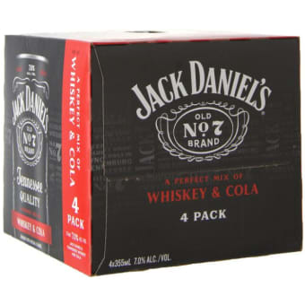 Jack Daniel's Whiskey & Cola - 4 cans / 355mL