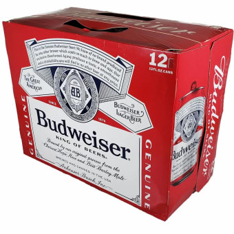 Budweiser Lager - 12 cans / 12oz