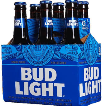 BUD LIGHT BOTTLE 6PK 12 oz
