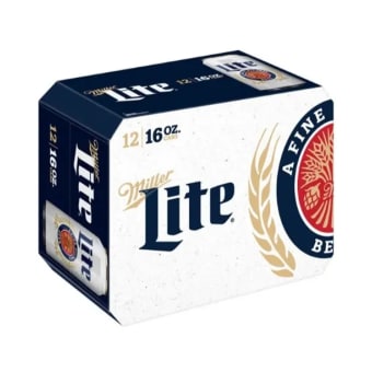 MILLER LITE 12PK CAN 16 oz