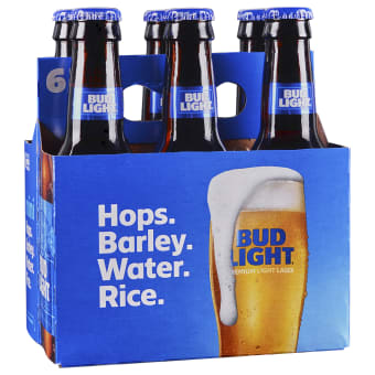 BUD LIGHT BOTTLE 6PK 7 oz