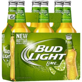Bud Light Premium w/ Lime 6 pack 6 pack bottles