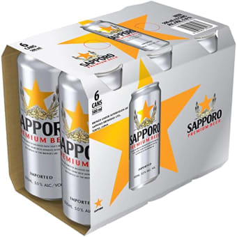 Sapporo 6pk can