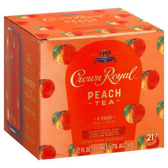 CROWN ROYAL PEACH TEA 4 PK