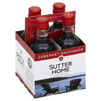 SUTTER HOME 4PK CABERNET SAUV 187 ML