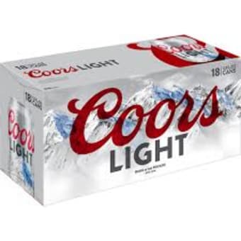 COORS LIGHT 18PK CANS