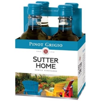 Sutter Home Pinot Grigio 4X187Ml Plastic Bottles