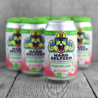 Belching Beaver Hard Seltzer Passion Fruit & Guava 6 pack can
