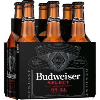 Budweiser Select Lager - 6 bottles / 12oz