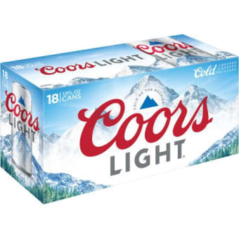 Coors Light Beer - 18 cans / 12oz