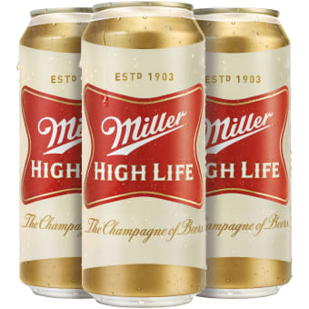 Miller High Life American Lager Beer 4 Pack Can