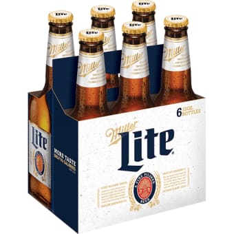 Miller Lite Lager Beer 6 Pack Bottle