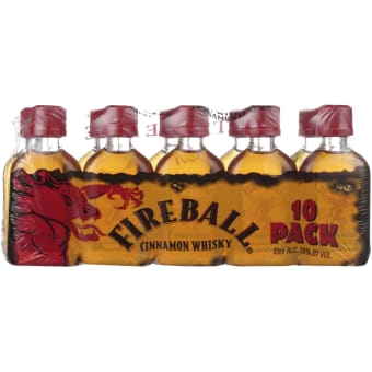 Fireball Cinnamon Canadian Whiskey - 50mL 10 Pk