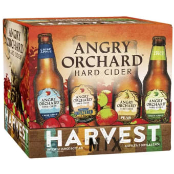 Angry Orchard Hard Cider Harvest Variety Pack - 12 bottles / 12oz