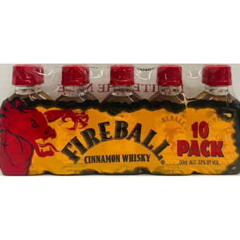 Fireball Cinnamon Whisky - 10 plastic bottles / 50mL