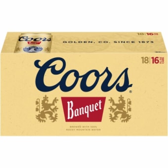 Coors Banquet Lager Beer - 18 cans / 16oz