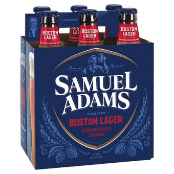 Samuel Adams Boston Lager Beer - 6 bottles / 12oz
